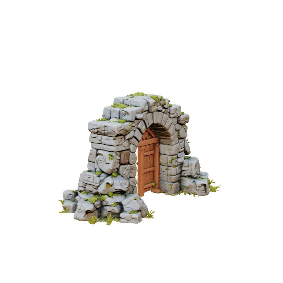 Medieval Archway generated 3D model preview