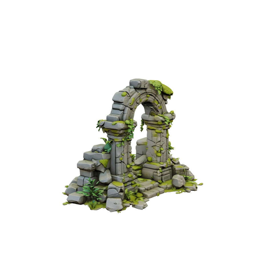 Temple Ruins generated 3D model preview
